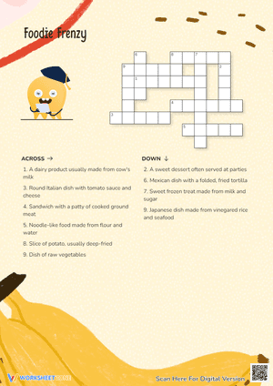 Foodie Frenzy Crossword Puzzle