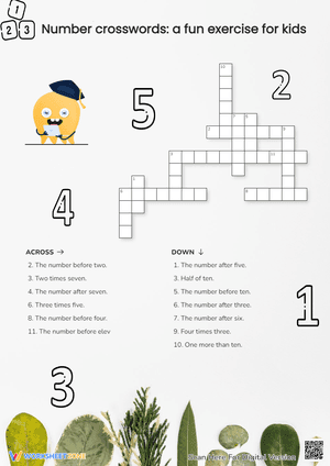 Number crosswords: a fun exercise for kids