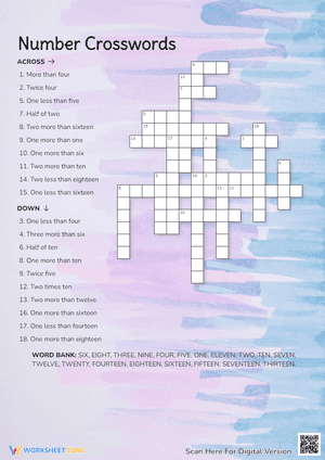 Number Crosswords Puzzle