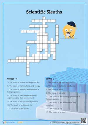 Scientific Sleuths Crossword Puzzle