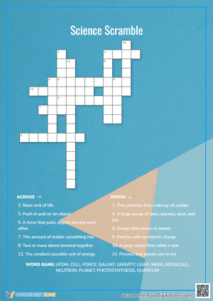 Science Scramble Crossword Puzzle