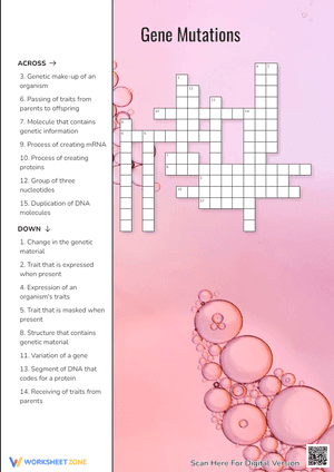 Gene Mutations Crossword Puzzle