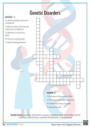 Genetic Disorders Crossword Puzzle