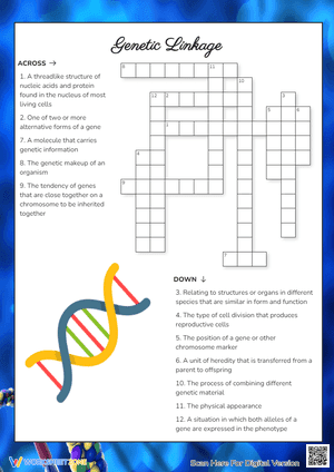 Genetic Linkage Crossword Puzzle