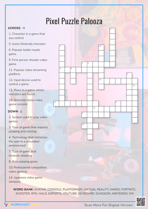 Pixel Puzzle Palooza Crossword 