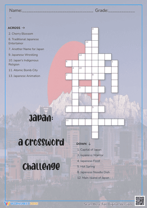 Japan: a crossword challenge