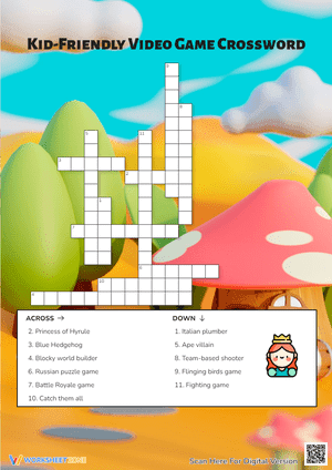 Kid-Friendly Video Game Crossword