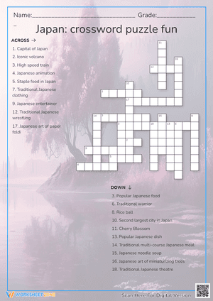 Japan: crossword puzzle fun