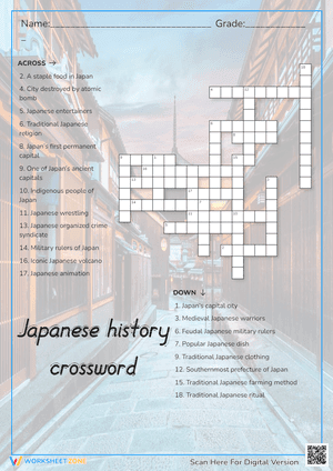 Japanese history crossword