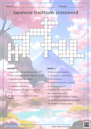 Japanese traditions crossword