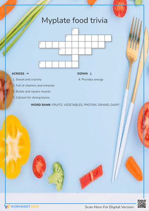 Myplate food trivia crossword puzzle