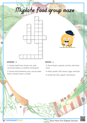 Myplate food group maze Crossword Puzzle