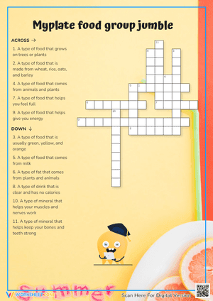 Myplate food group jumble Crossword Puzzle