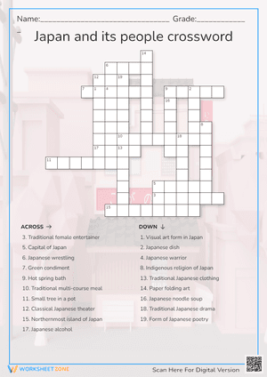 Japan and its people crossword