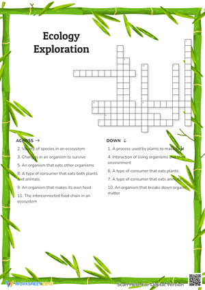 Ecology Exploration Crossword Puzzle