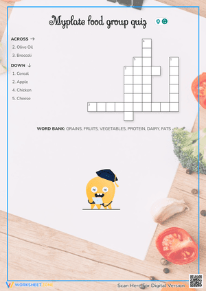 Myplate food group quiz Crossword Puzzle