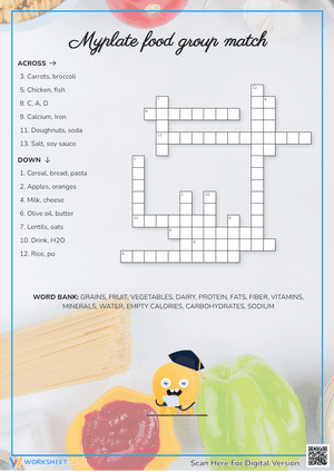 Myplate food group match Crossword Puzzle
