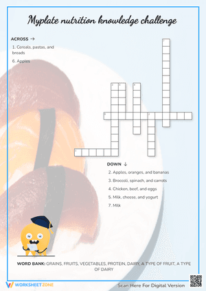 Myplate nutrition knowledge challenge Crossword Puzzle