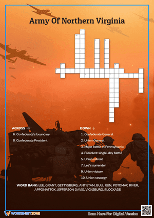 Army Of Northern Virginia Crossword Puzzle