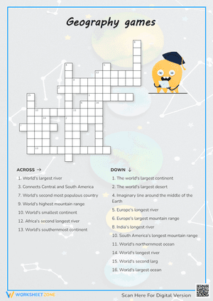 Geography games Crossword Puzzle