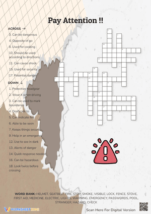 Pay Attention Crossword Puzzle