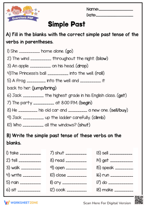 Write the simple past tense of these verbs