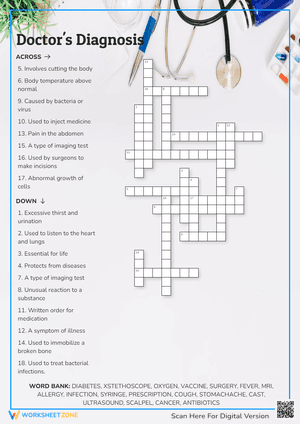 Doctor's Diagnosis Crossword Puzzle