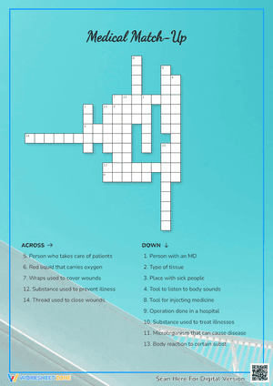 Medical Match-Up Crossword Puzzle