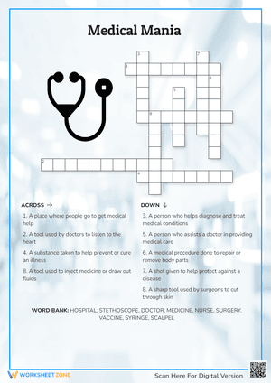 Medical Mania Crossword Puzzle