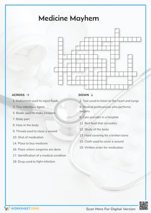 Medicine Mayhem Crossword Puzzle