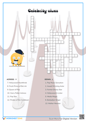 Celebrity Clues Crossword Puzzle