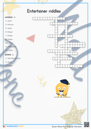 Entertainer Riddles Crossword Puzzle