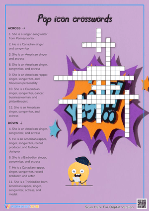 Pop icon Crosswors Crossword Puzzle