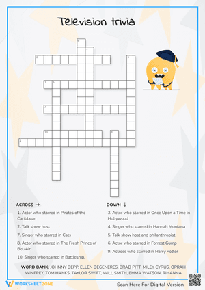 Television Trivia Crossword Puzzle