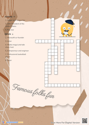 Famous Folks Fun Crossword Puzzle