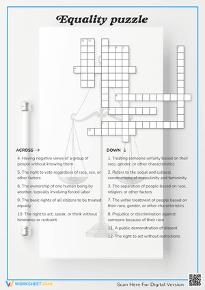Equality Puzzle Crossword Puzzle