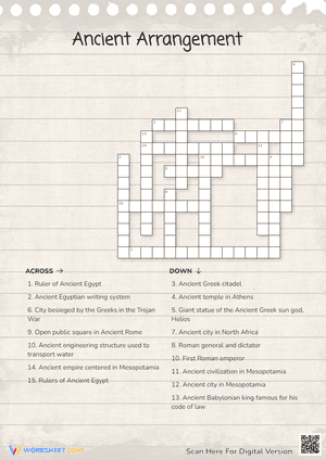 Ancient Arrangement Crossword Puzzle