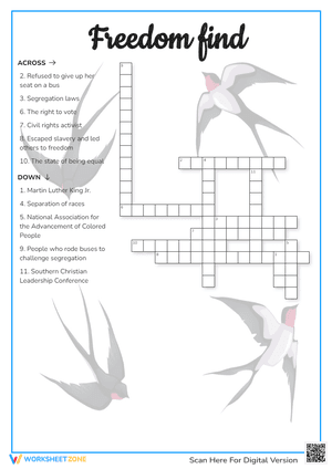 Freedom Find Crossword Puzzle