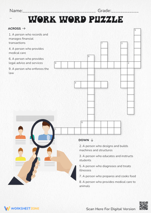 Work Word Crossword Puzzle 