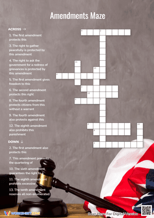 Amendments Maze Crossword Puzzle