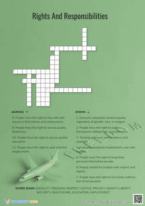 Rights And Responsibilities Crossword Puzzle
