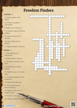 Freedom Finders Crossword Puzzle