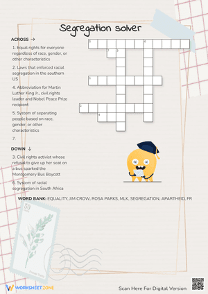 Segregation Solver Crossword Puzzle