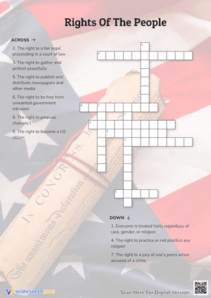 Rights Of The People Crossword Puzzle