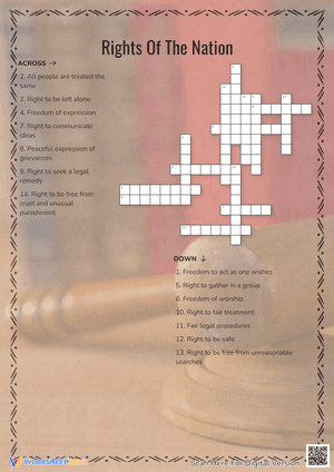 Rights Of The Nation Crossword Puzzle