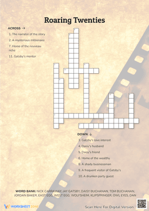 Roaring Twenties Crossword Puzzle