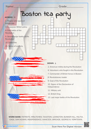 Boston tea party Crossword Puzzle 