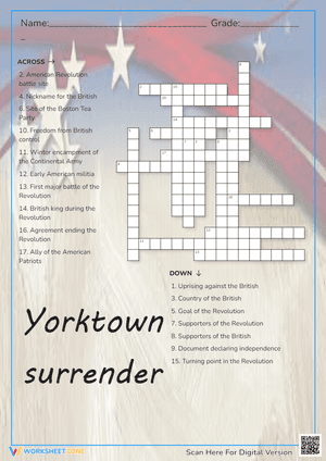 Yorktown surender Crossword Puzzle 
