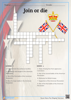 Join or die Crossword Puzzle 