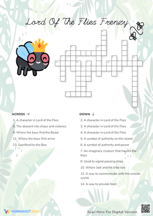 Lord Of The Flies Frenzy Crossword Puzzle